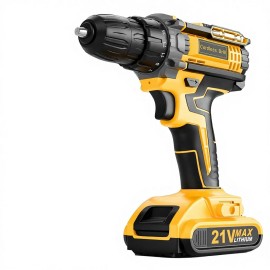 Cordless Drill 21V Dual 2.0Ah Power Pack 3/8" Chuck 950 RPM 25+1 Torque Compact 90 Accessories DIY Home Repair Giftcolor: Yellow