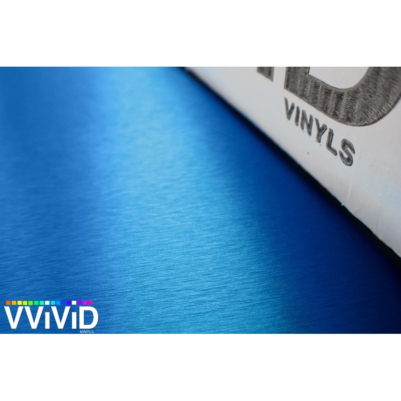 VViViD Metallic Blue Brushed Metal Vinyl Wrap Roll XPO Air
