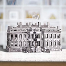 Piececool 3D Puzzle Metal Architecture White House, 3D Metal Puzzle for Brass, Whole Metal, 1:1 Restore Collection, Birthday Gift, Model Kit Adults, 369 Pieces