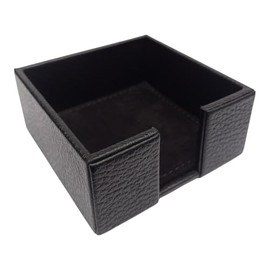 PERRÉ | Porta Notas Adhesivas en Piel Genuina | Elegante Organizador complemento para Juego de Escritorio (Negro)