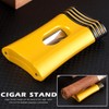 KEENSUN 3-in-1 Zinc Alloy V-Cut Cigar Cutter (Deep Yellow) with