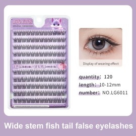 120 Pcs Self Adhesive Eyelashes Asian lashes Extension 10-12mm DIY Eyelashes No Glue with Tweezers Gift for Women International Students