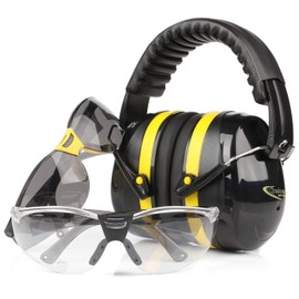 TRADESMART Shooting Earmuffs and Anti Fog Scratch Resistant Safety Glasses Combo