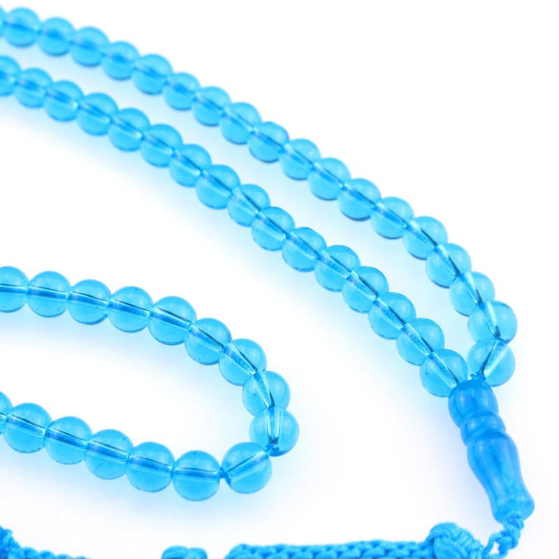 beirunde Muslim Islamic 99 Blue Glass Beads Tasbih Prayer Beads