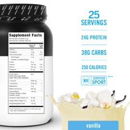 BIOSTEEL Recovery Protein Plus Powder Supplement, Grass-Fed and Non-GMO Formula, Vanilla, 27 Servings