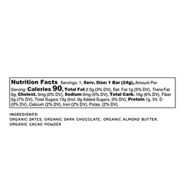 Yo! Bar by Bearded Brothers Vegan Organic Kids Bar | Gluten Free, Paleo and Whole 30 | Soy Free, Non GMO, Low Glycemic, No Sugar Added, Fiber + Whole Foods | Chocolate Brownie | 25 Bars