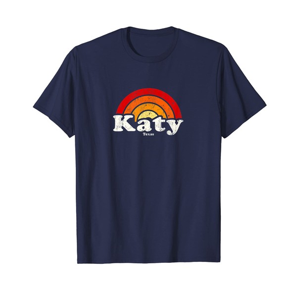 Katy Texas TX Vintage 70er Retro Regenbogen Design T-Shirt