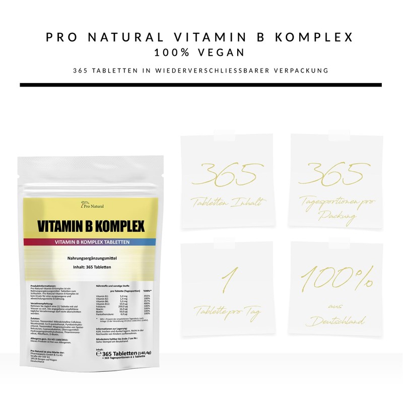 Vitamin B Complex - High Dose - 365 Tablets (Annual