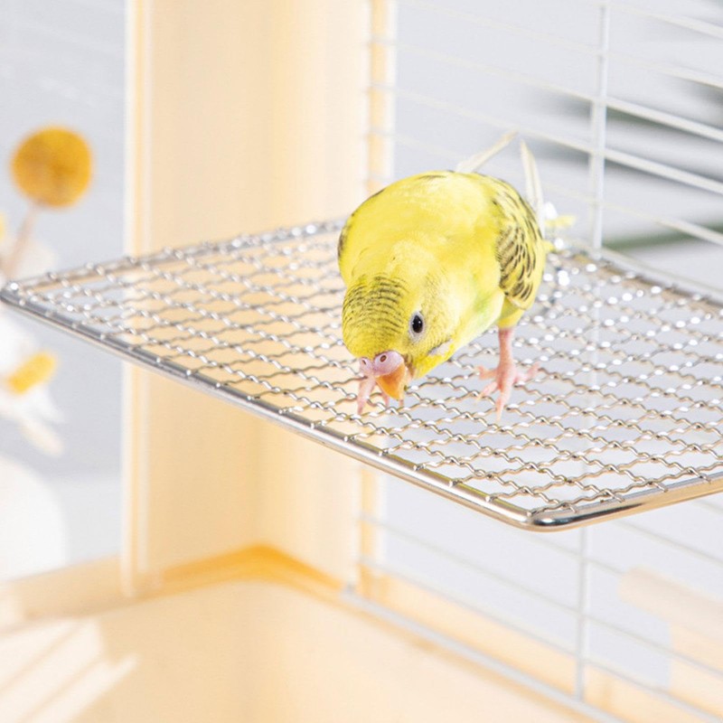 Parrot Cage Stand - Stainless Steel Parrot Perch Shelf -