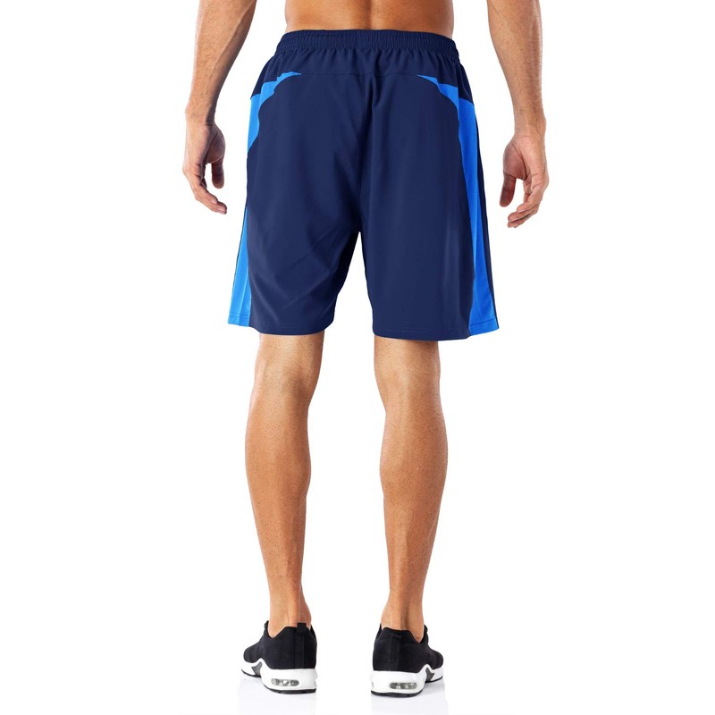 HMIYA Men's Sports Shorts, Quick-Drying Shorts with Zip Pocket, navy