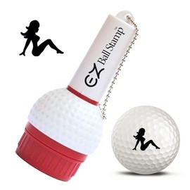 EZ Ball Stamp Golf Ball Stamp/Stamper - Ultra Quick Drying, Smear Free Ink Marker to Personalize Your Ball (Black Lady)