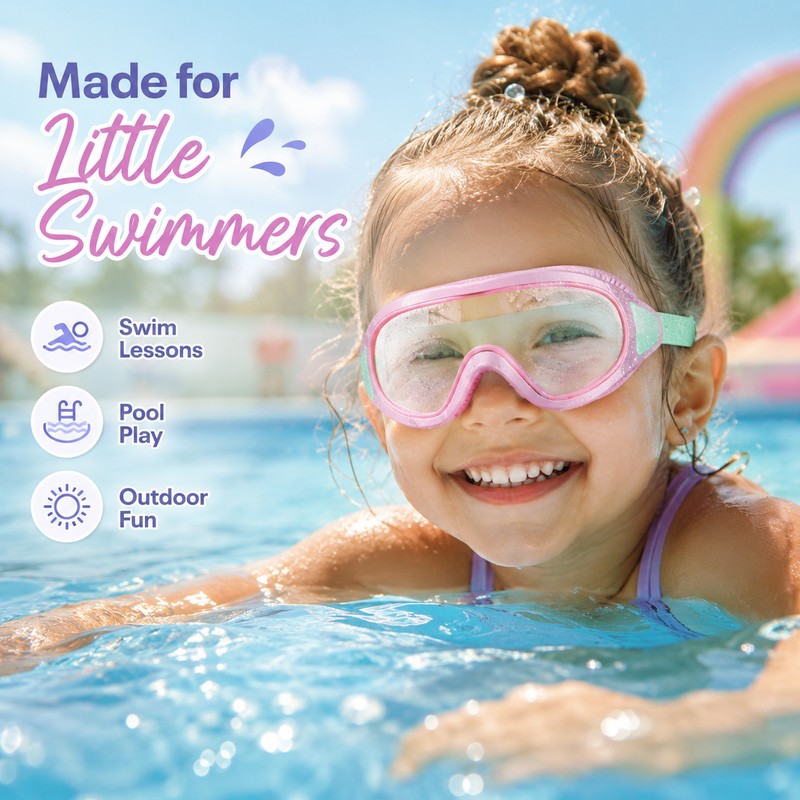 Kids Anti-Fog Swimming Goggles for Pool & Beach – Wide-View