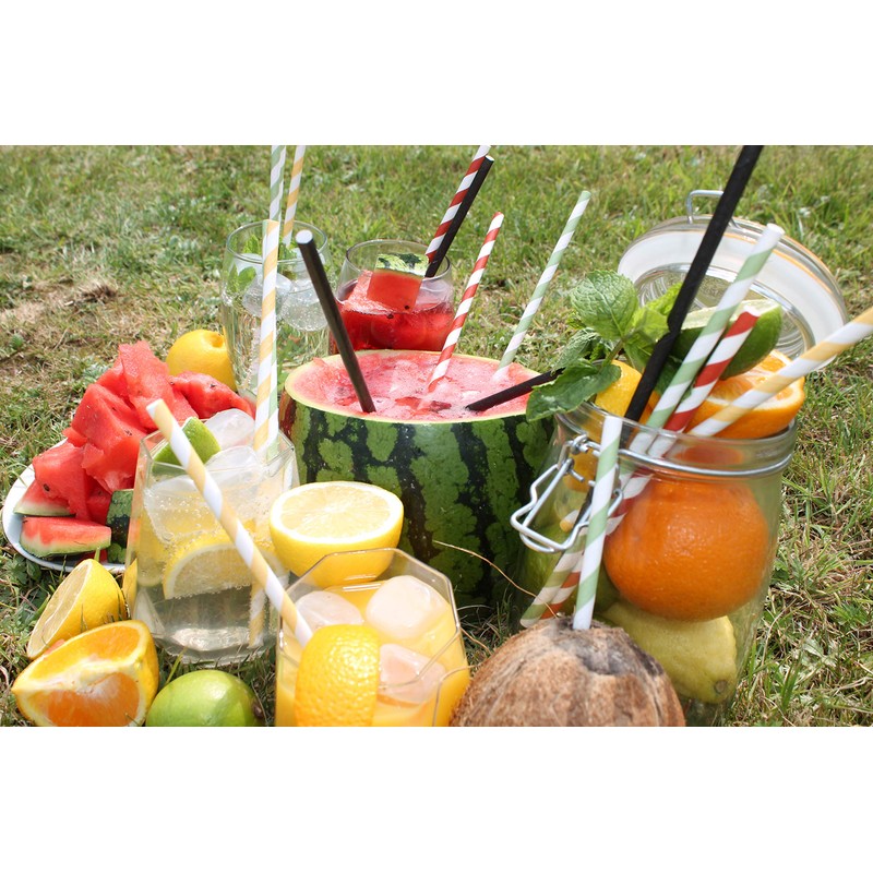 Black Paper Straws (6mm x 200mm) - Pack Size 250