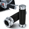 DREAMIZER 1 inch Motorcycle Grips Chrome Universal Motorcycle Handlebar Grips