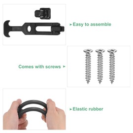M METERXITY 1-Pack T-Handle Rubber Flexible Draw Latches,6.3" Flexible Draw Latches Flexible T-Handle Hasp Rubber with Screws for Toolbox/Golf Cart/Vehicle Engine/Cooler/Hood [Black]