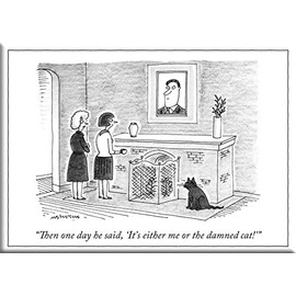 The New Yorker Eeither Me or The Cat Fridge Magnet NYHM008