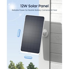 Reolink 12W Solar Panel White, Non-Stop Solar Power Supply for All Wireless Battery Camera Outdoor, Compatible with TrackMix/Argus PT Ultra/Duo 2/Eco Ultra/3 Ultra, Waterproof, Reolink Solar Panel 3