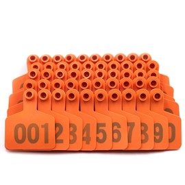 Farm & Ranch Cow/Cattle Ear Tags/Orange Ear Tags for Cattle with Number 001-100