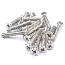 YGTGZ M5x30mm Flat Head Wood Screws,Self Tapping Screw 304 Stainless Steel Screw Phillips Head Self Drilling (50pcs)