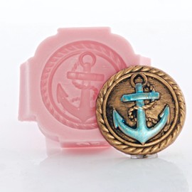 Nautical Anchor Button Silicone Mold Food Safe Fondant, Chocolate, Candy, Mint, Resin, Polymer Clay, Jewelry, Craft Mold