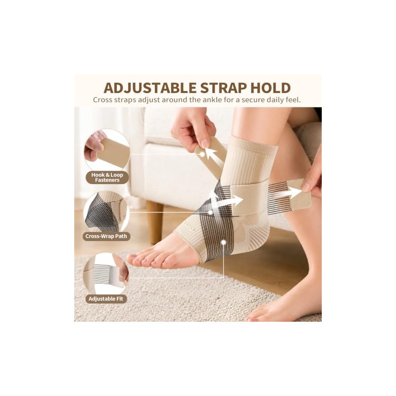 CAMBIVO 2 Pack Ankle Support Brace, Plantar Fasciitis Support