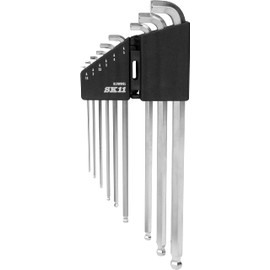 SK11 SLSW09EL Ball Point Hex Wrench Set, mm Size, 9-Piece Set, Incline Angle, Approx. 25°, Extra Long