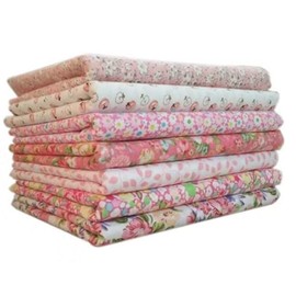 7pcs 10" x 10" (25cm x 25cm) Top Cotton Craft Fabric Bundle Squares Patchwork DIY Sewing Scrapbooking Quilting Floral Dot Pattern Dark Orange Fabric