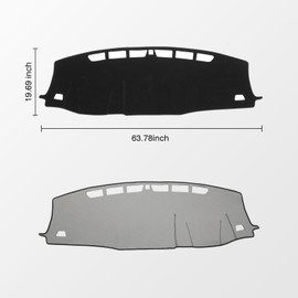 KUST Car Dash Cover for Honda Pilot 2016-2022/Ridgeline 2017-2025/Passport 2019-2025 Polyester Dashboard Cover Non-Slip Dashboard Pad Carpet Dash Protector Interior Accessories for Passport Black