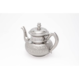 Moroccan Brass Teapot Silver Plated Hand Made In Fes by Kenzadi (7.08, Standard)