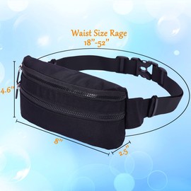 Goothdurs Fanny Pack for Women Men Fashion Waist Bag Waterproof Hip Bum Bag with Adjustable Belt for Running Travel Hiking Cycling Money