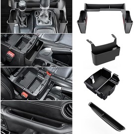 4PCS Upgraded Center Console Organizer for Jeep Wrangler JL JLU 4xe 2018-2023 & Gladiator JT 2020 2021 2022 2023 Accessories Gear Shift Side Tray Hanging Armrest Storage Box (Not for JK/JKU)