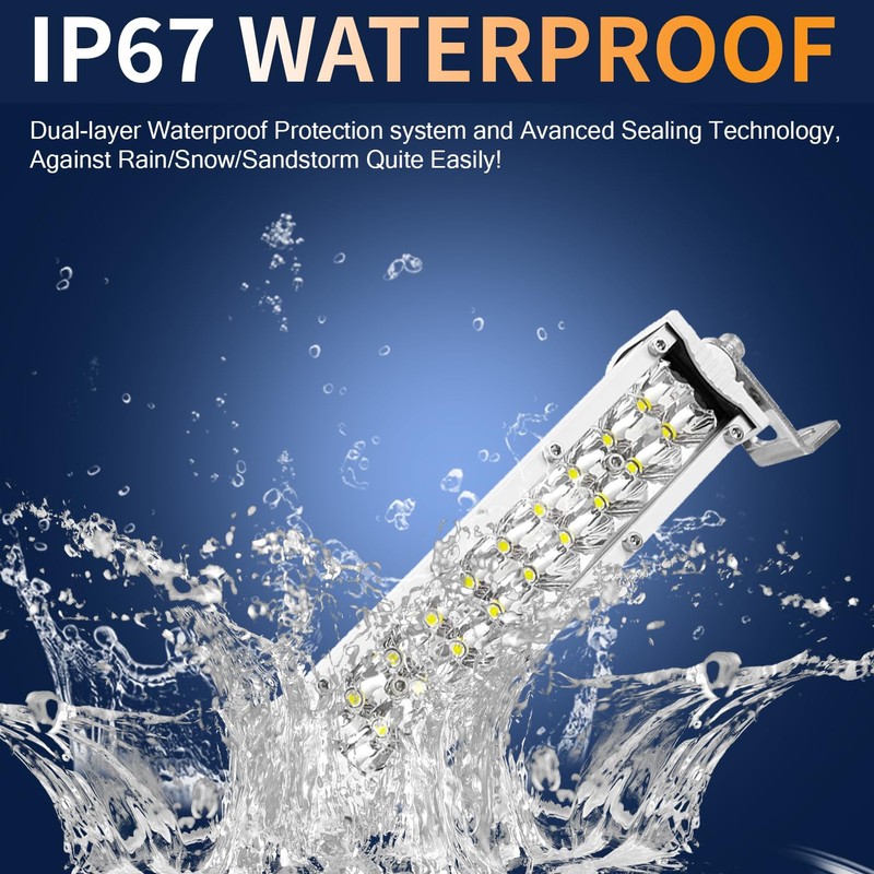 7 Inch LED Light Bar for Boat, 60W 6000lm Marine