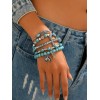 Unbranded Turquoise & Silver Western Stack Bracelets with Charms (5