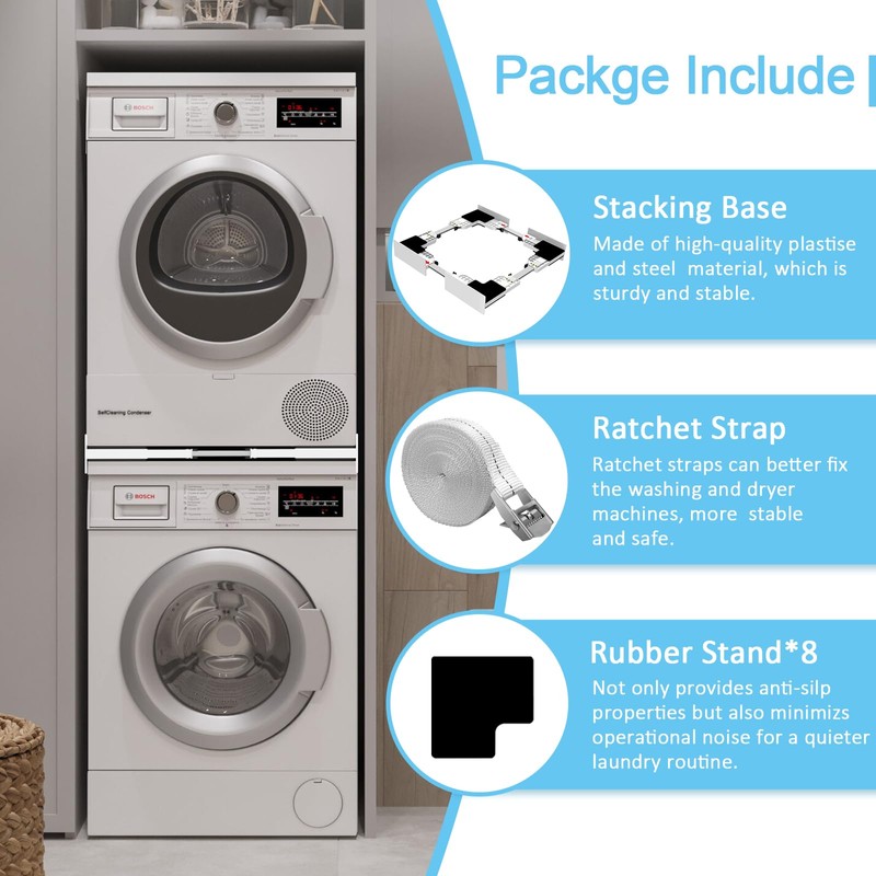 Kiss Core Upgrade Washer Dryer Stacking Kit, Universal Washer Dryer