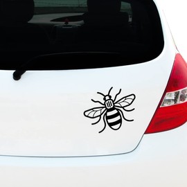 Manchester Bee Vinyl Decal Sticker for Car Window Bumper Mancunian, Caravan Camper Van Sticker, Laptop Wall Sticker 180mm