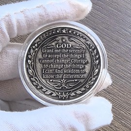 Strugglejewelry Serenity Peace Within The Storm Sobriety Chip AA Medallion with Serenity Prayer Perfect for AA Recovery and Motivation (Pack of 10)