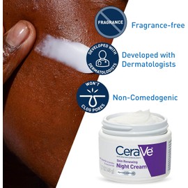 CeraVe - Renewing System, Crema de noche renovadora para la piel, 1.7 onzas