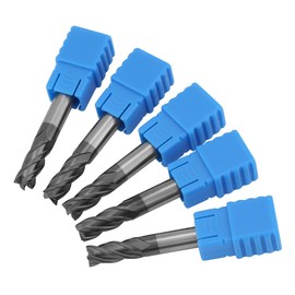 Juego de 5 herramientas de corte de carburo de tungsteno, cortador de fresado CNC de 4 flautas, cortador de fresado de 6 mm de diámetro y 50 mm de longitud para herramientas de corte