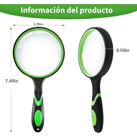 Timotech Lupa de Mano 10X Portátil, Lupa para Leer y Lectura de Adultos Mayores, con Mango Antideslizante, Ideal para Niños, Pasatiempos, Exploración y Lectura de Periódicos
