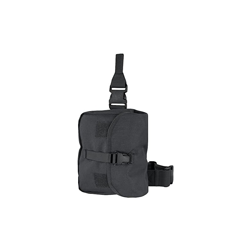 Black Tactical Gas Mask Drop Leg Pouch Rig