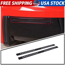 encar88_8 Black Steel Rear Fog Light Lamp Protector Cover for Corvette C7 2014-2018 US