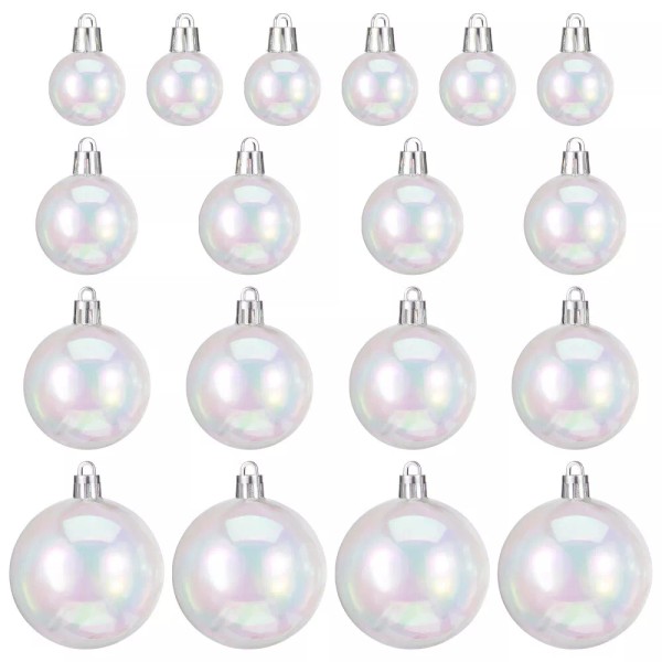 None 18 Pcs Christmas Trees Balls Various Party Decorations Transparent