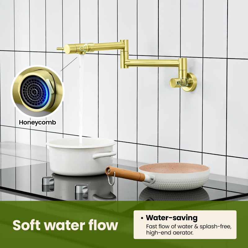 Upside Down Pot Filler Wall Mount Folding Stretchable Kitchen Restaurant