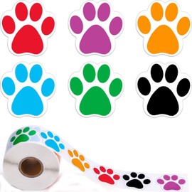 YUEMING A Roll of 500 Pieces Dog Paw Print Stickers Paw Print Bear Paw Label Stickers Animal Modelling Wall Sticker Children's Toy Stickers