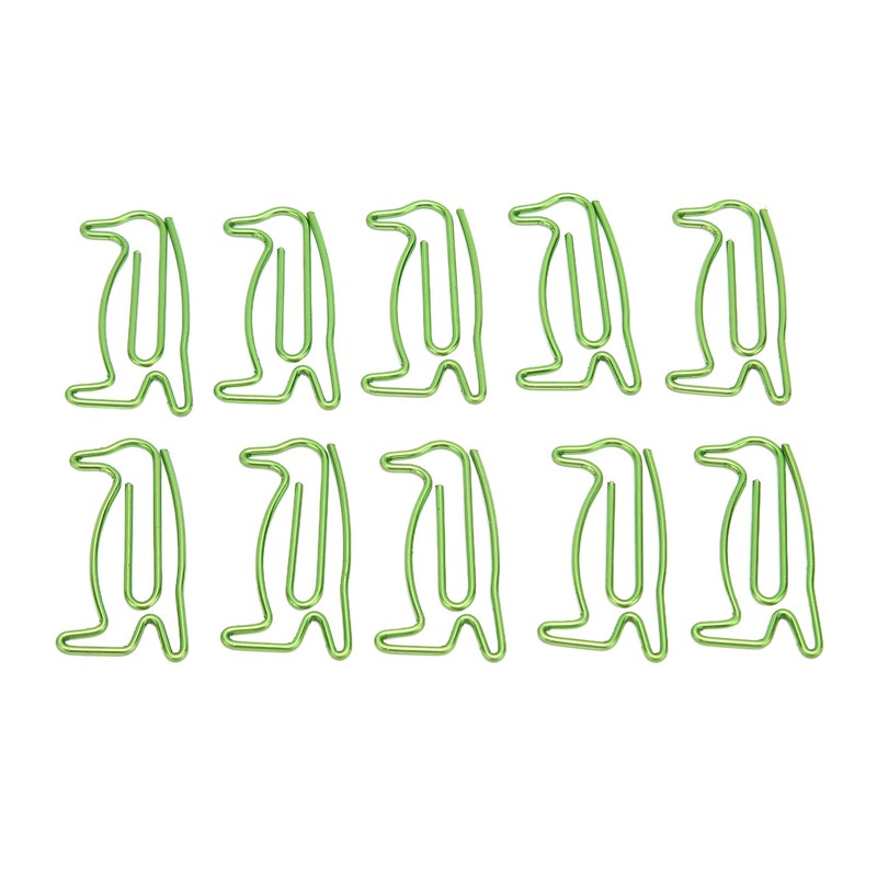 100Pcs Paper Clips Cute Unique Penguin Shape Electroplating Process Lightweight