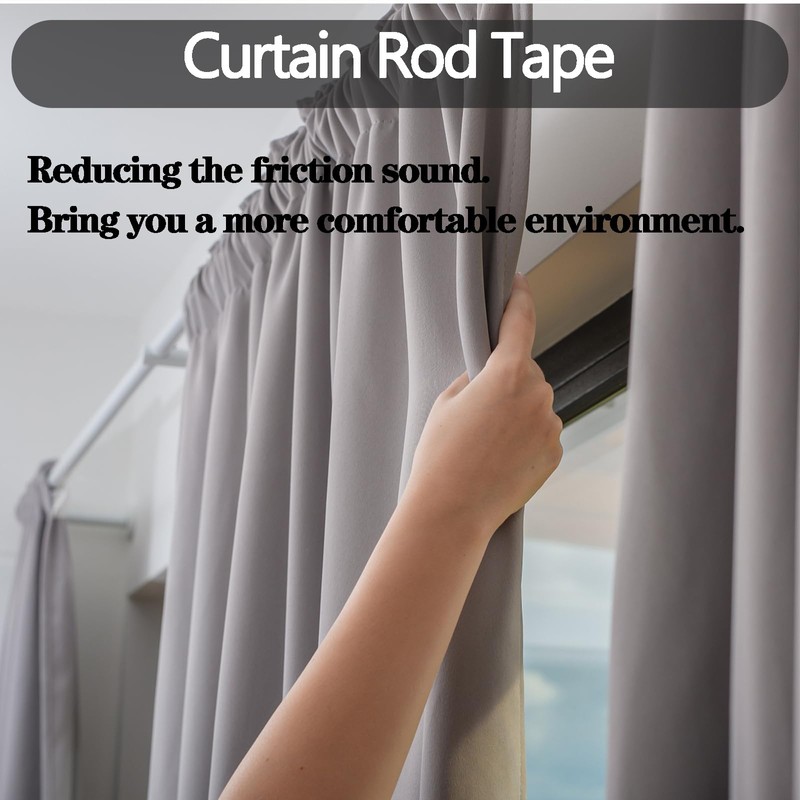 Curtain Rod Slide Smooth Tape - 1IN*16FT Drapery Ring Tape，Clear