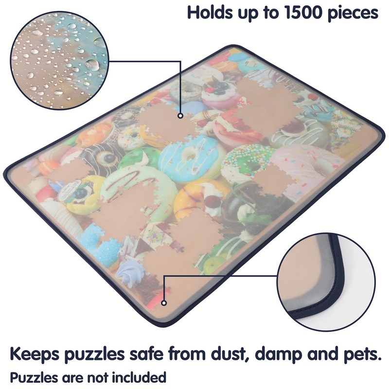 Tektalk Jigsaw Puzzle Board with Puzzle Dustproof Cover Up to