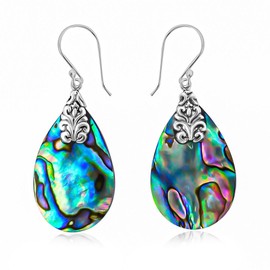 Shop LC 925 Sterling Silver Abalone Shell Solitaire Dangle Drop Earrings Stylish Fashion Beach Gifts Jewelry For Women Unique Gifts for Women Costume Jewelry for Women Christmas Gifts