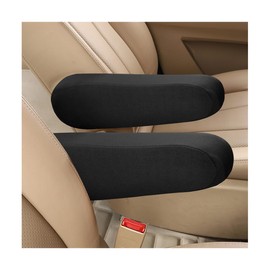 Ohleats 2 PCS Car Front Seat Armrest Covers, Comfortable Front Seat Armrest Protectors, Protective Arm Rest Pair Replacement Fit for Trucks, SUVs, and Vans, Car Accessories (Black)