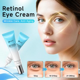 Retinol Eye Cream - Eye Cream for Dark Circles, Puffiness, Anti Aging, with Peptides, Caffeine, Hyaluronic Acid, Reduces Bags, Dark Circles Under Eye Treatment, Smooths Wrinkles & Fine Lines, 1 fl. oz